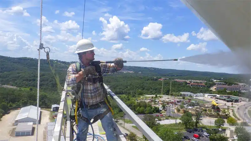 Worker Using A Properly Fitted Full Body Harness