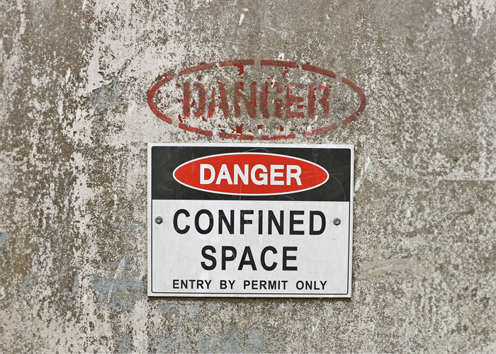 Confined Space Warning Sign By Entry Only
