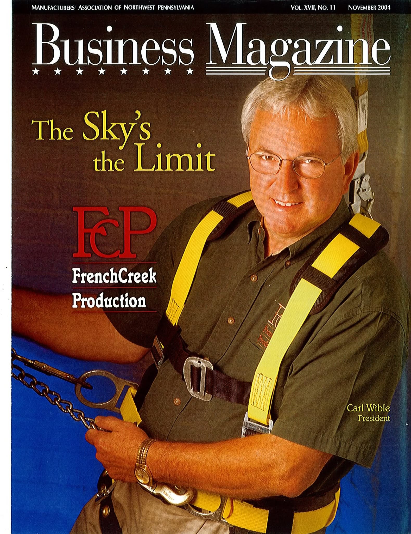 FrenchCreek founder Carl Wible on the November 2004 cover of Business Magazine